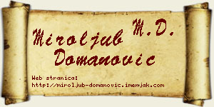 Miroljub Domanović vizit kartica